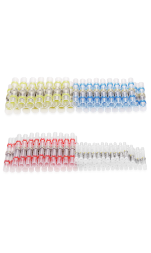 Conectori cu cositor transparent 0,5 mmp, roșu 1,5 mmp, albastru 2,5 mmp, galben 6 mmp)